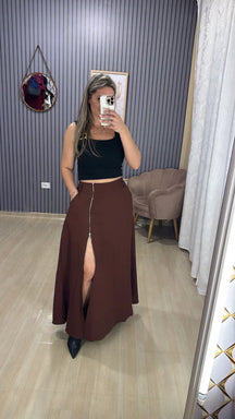 Saia Longa Zíper Bia