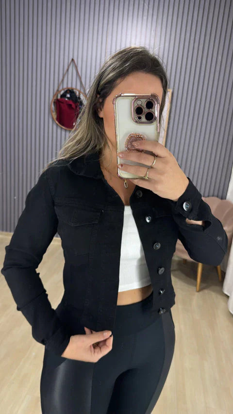 Jaqueta jeans preta