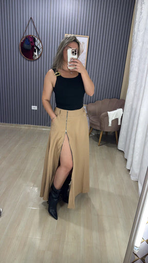 Saia Longa Zíper Bia